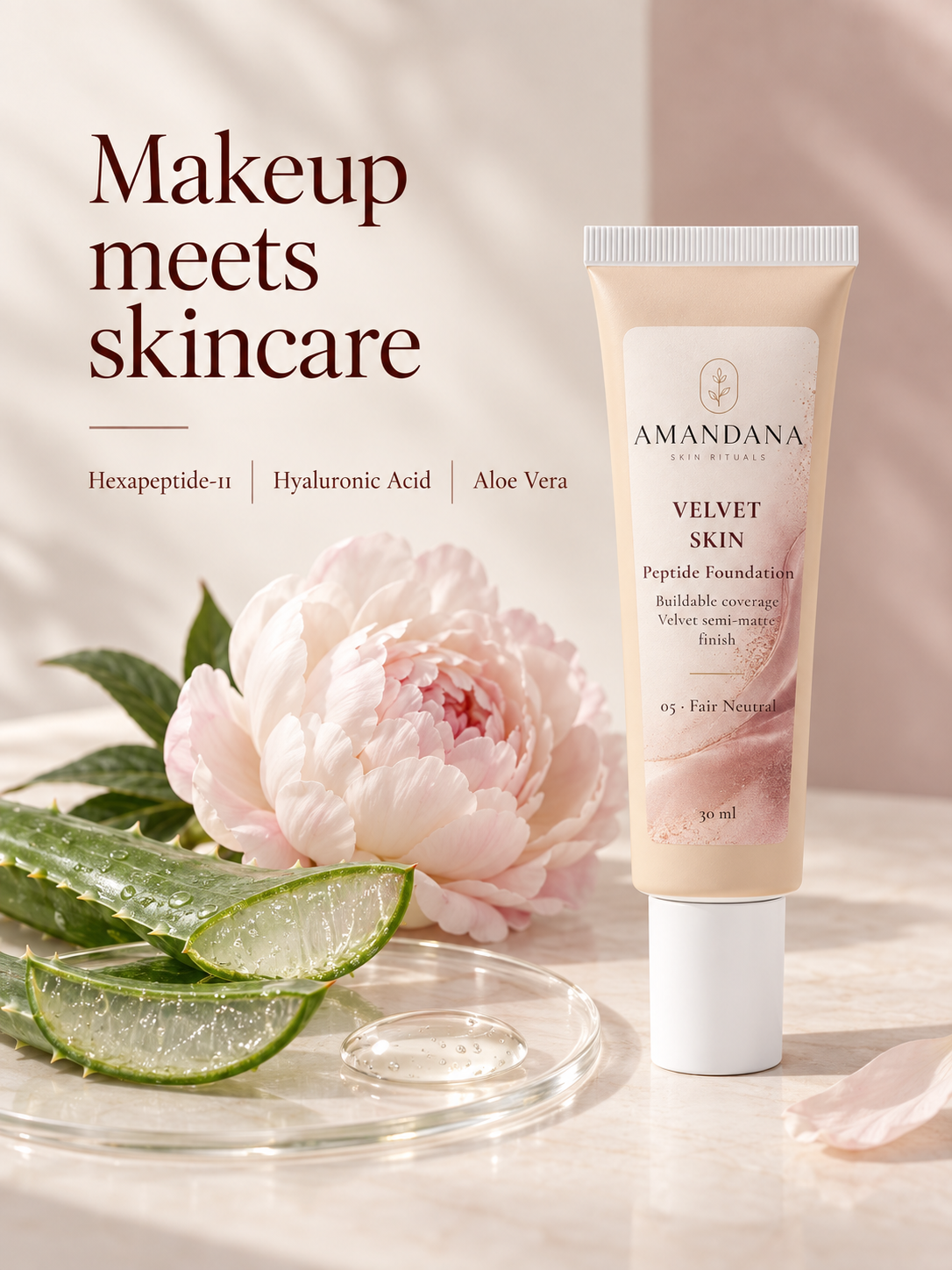 Velvet Skin Peptide Foundation | 30 ml